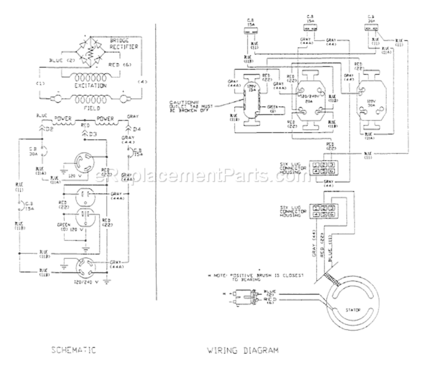 Page B Diagram and Parts List for 0455-0  Briggs and Stratton Generator